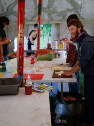 Climate Camp Scotland Kitchen Crew at work