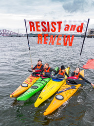 Climate Activists from Extinction Rebellion Scotland occupy an INEOS Oil and Gas Port with Kayaks during Climate Camp 2023