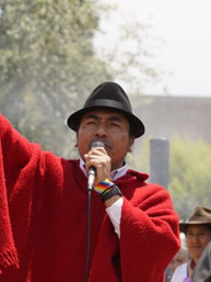 Leonidas Iza, indigenous leader from Ecuador, formally opened Climate Camp Scotland in 2023